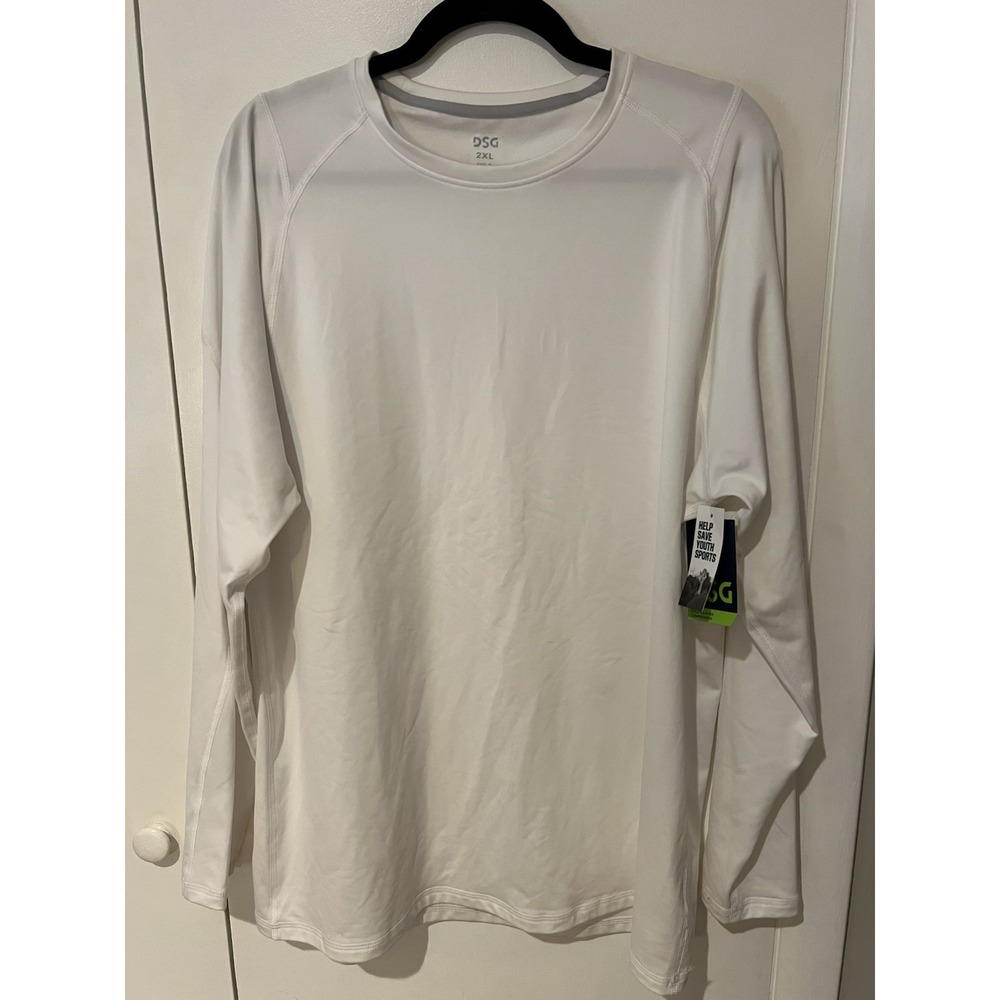 DSG Men's Cold Weather Compression Crew Neck Top White Base Layer Size 2XL NEW